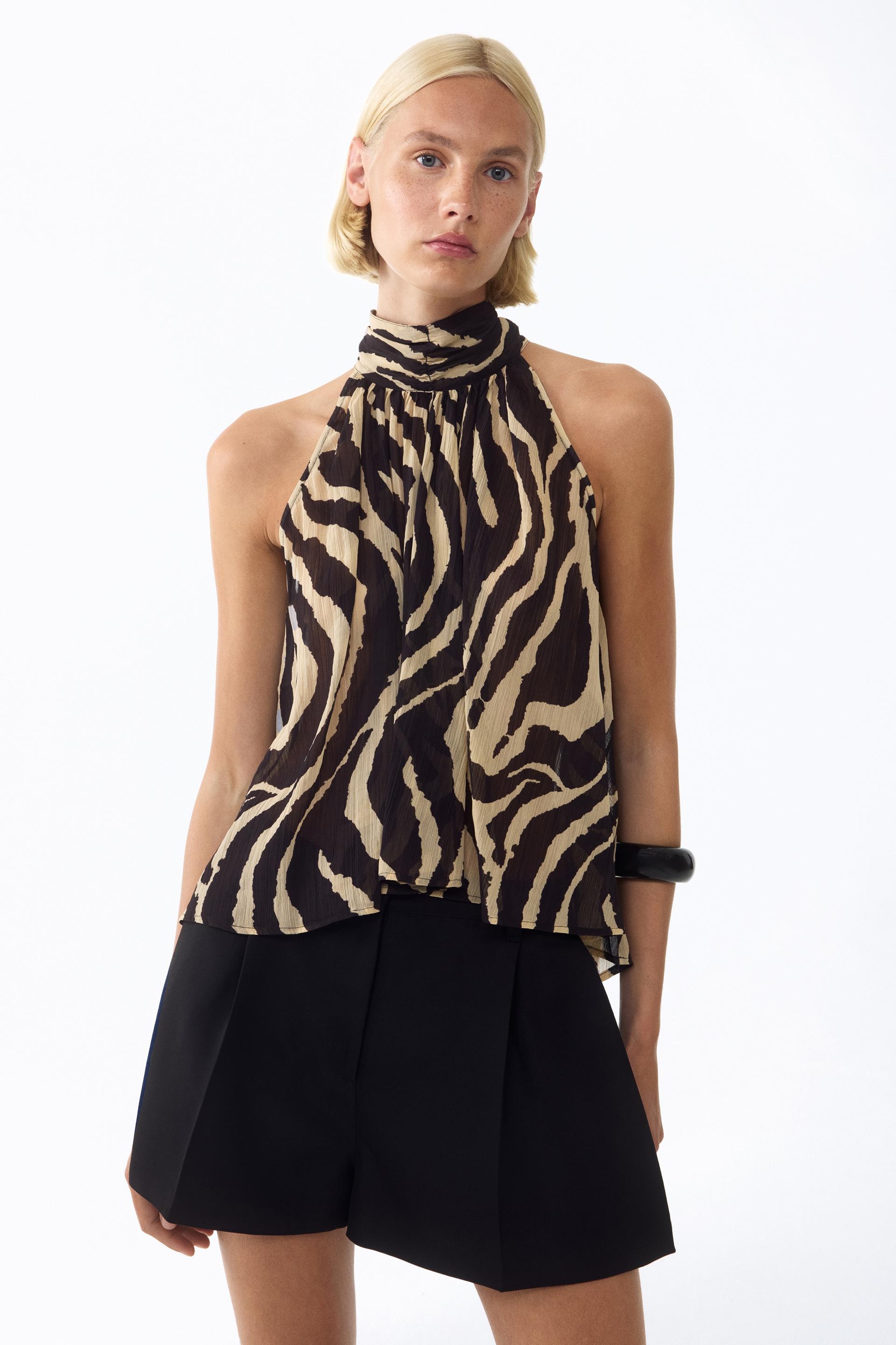 tie-detail chiffon top