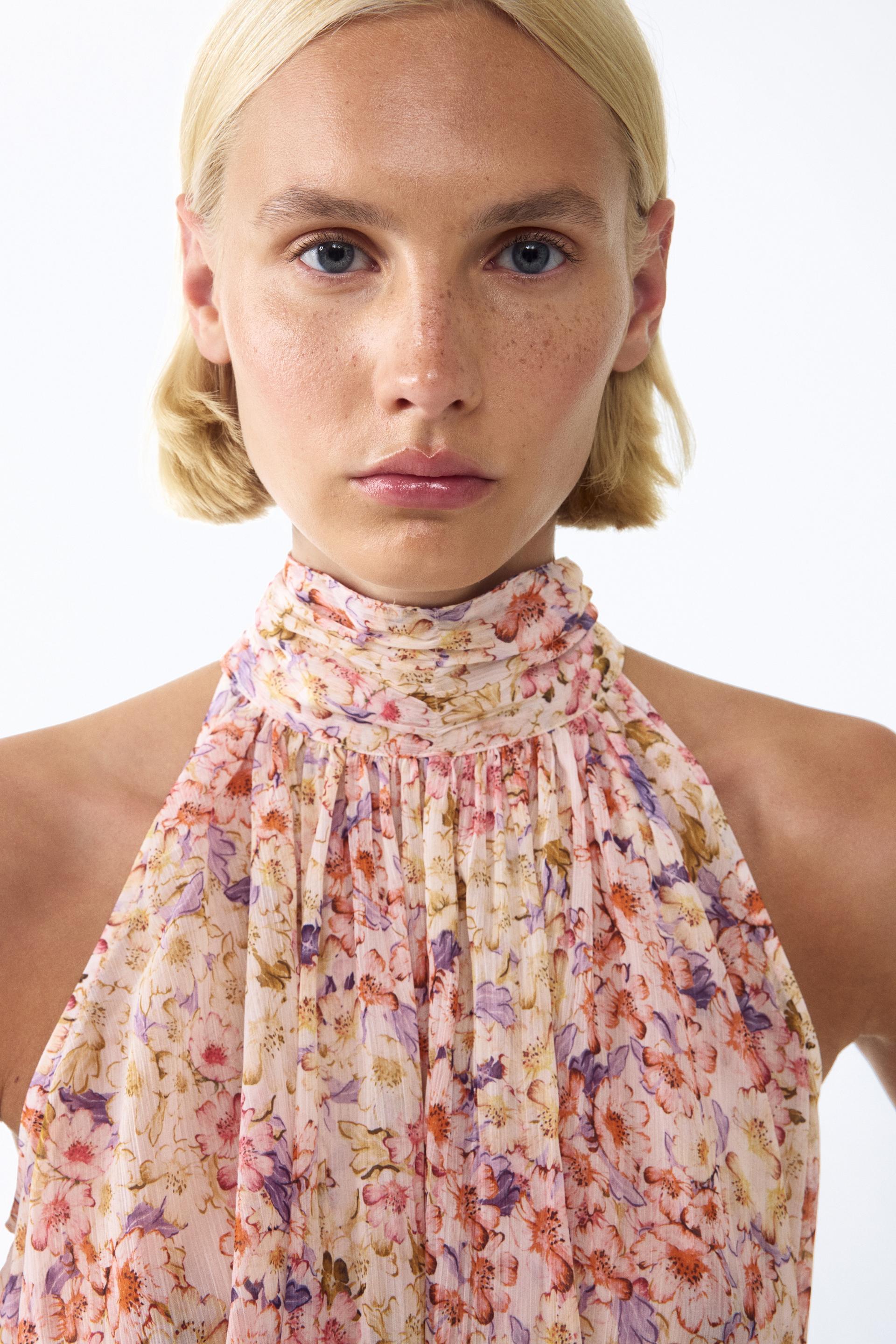 tie-detail chiffon top