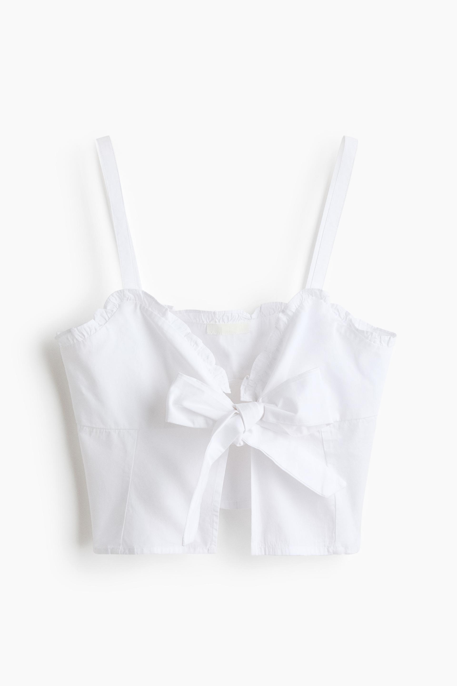 tie-detail crop top
