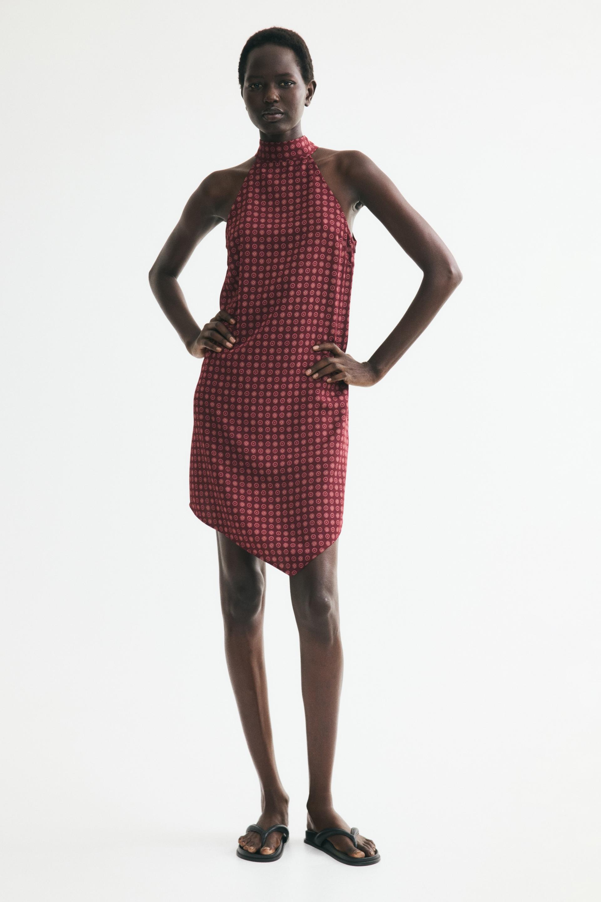 tie-detail handkerchief dress