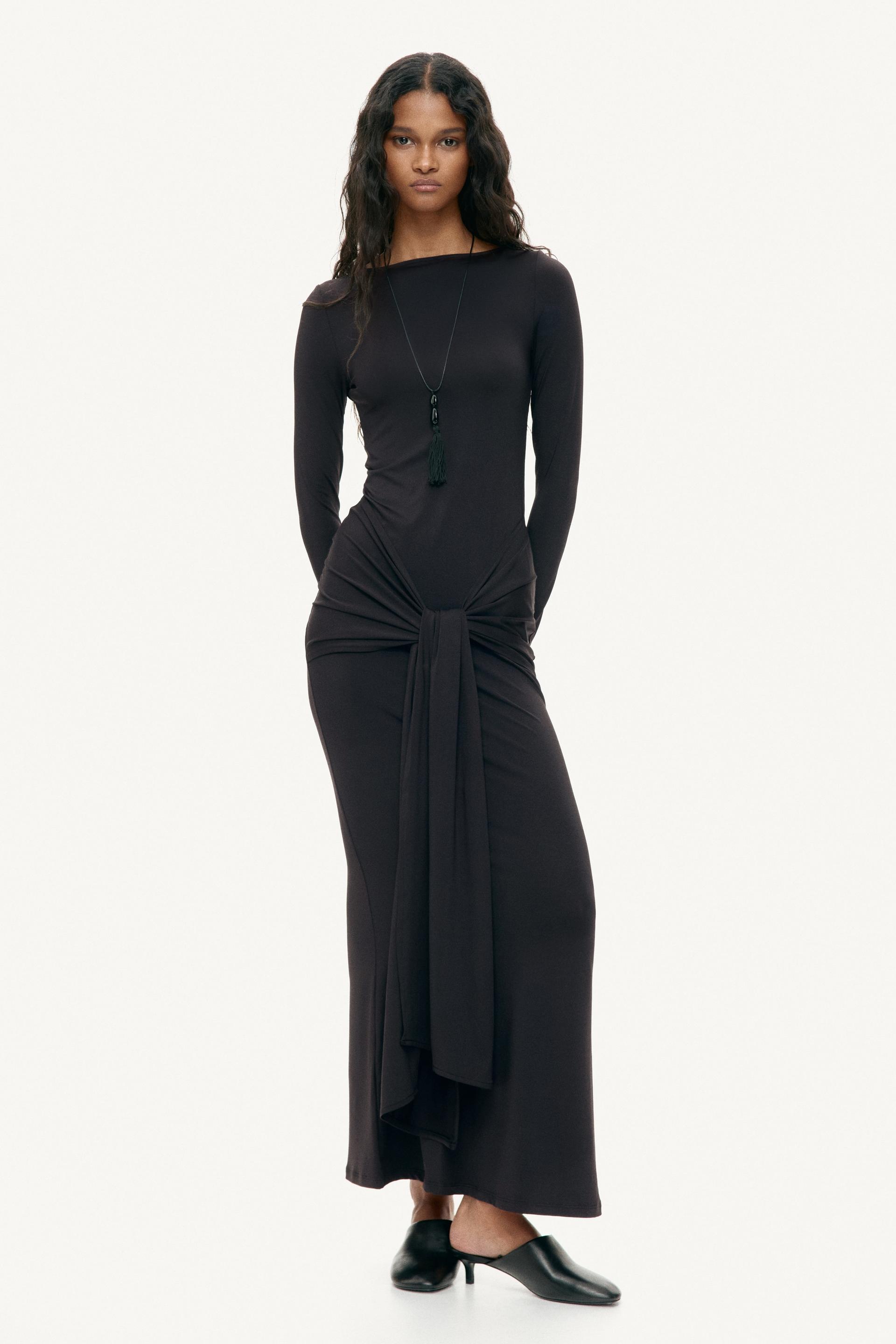 tie-detail jersey dress