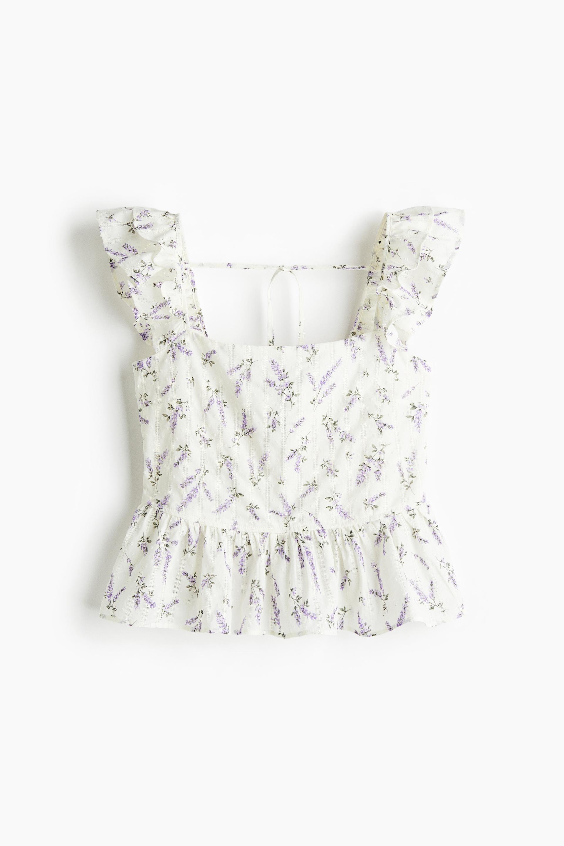 tie-detail peplum blouse