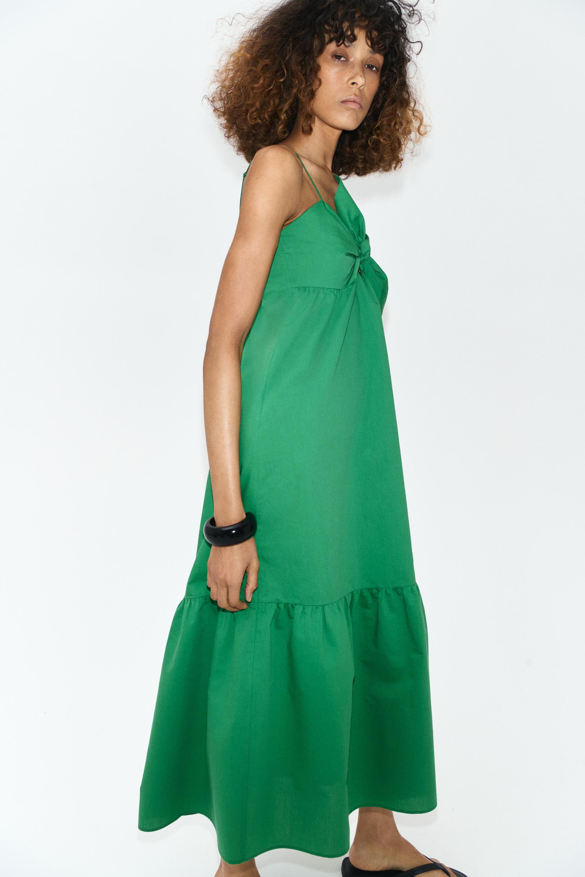 tie-detail tiered dress