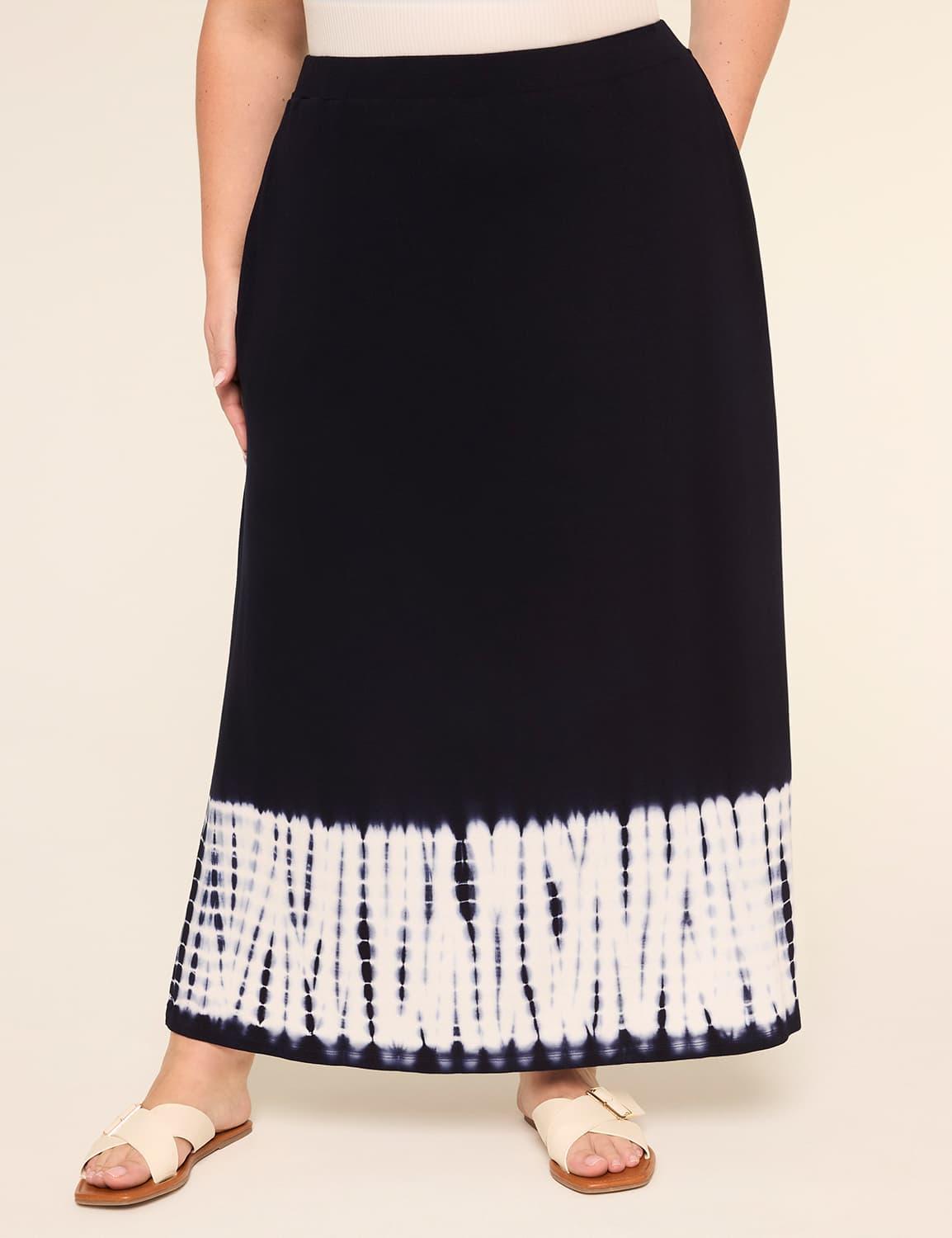 tie-dye knit maxi skirt