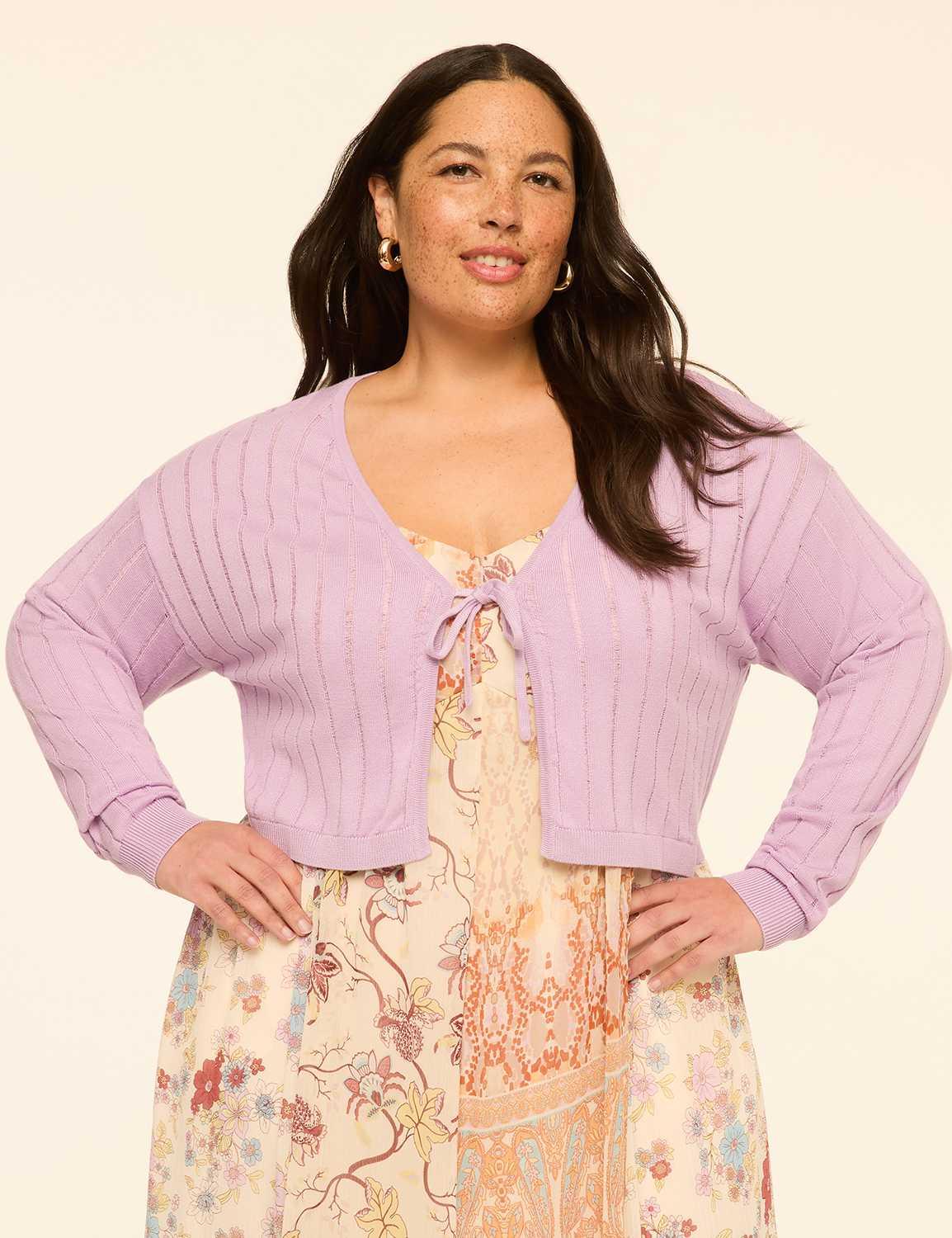 tie-front cropped cardigan