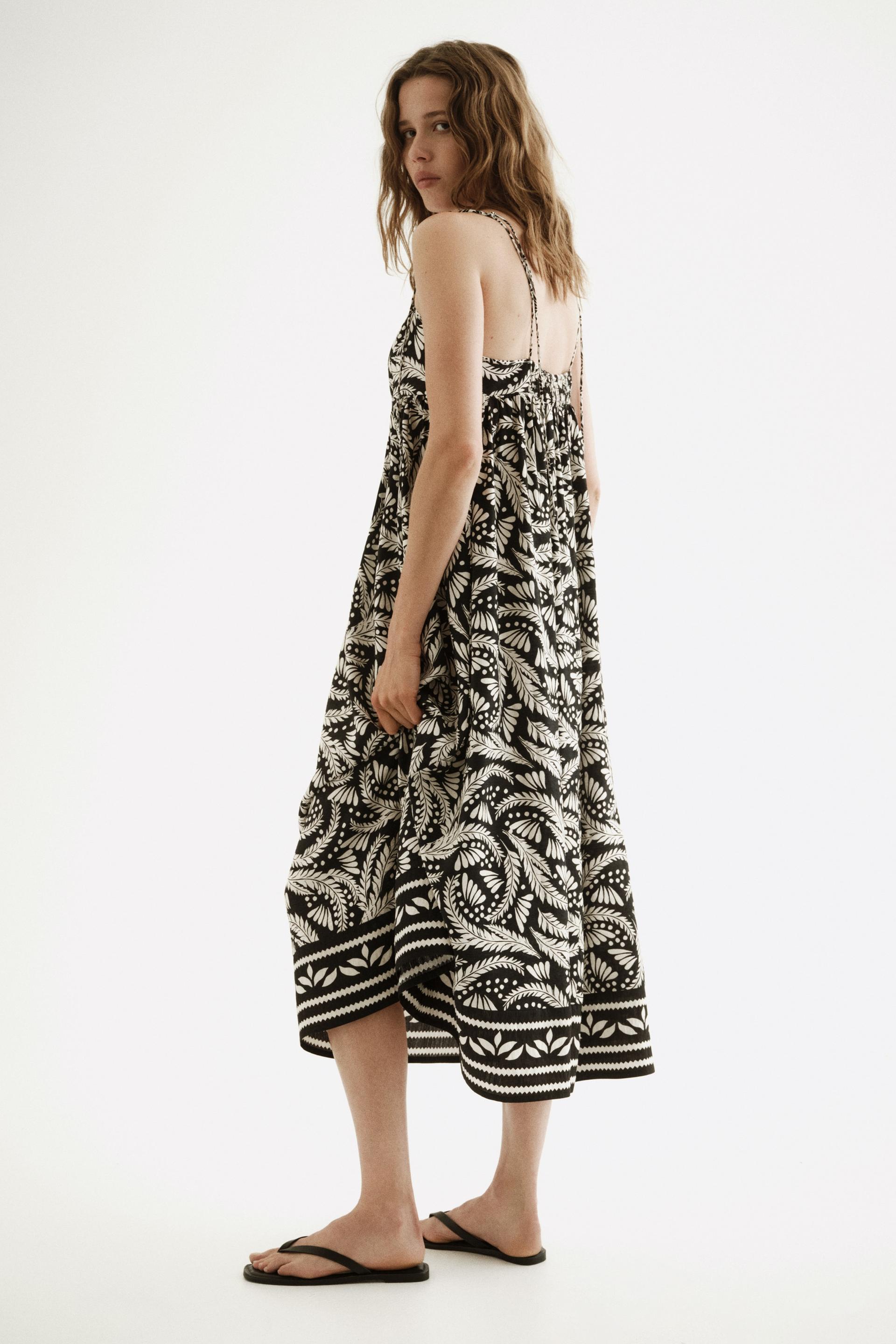tie-shoulder-strap midi dress