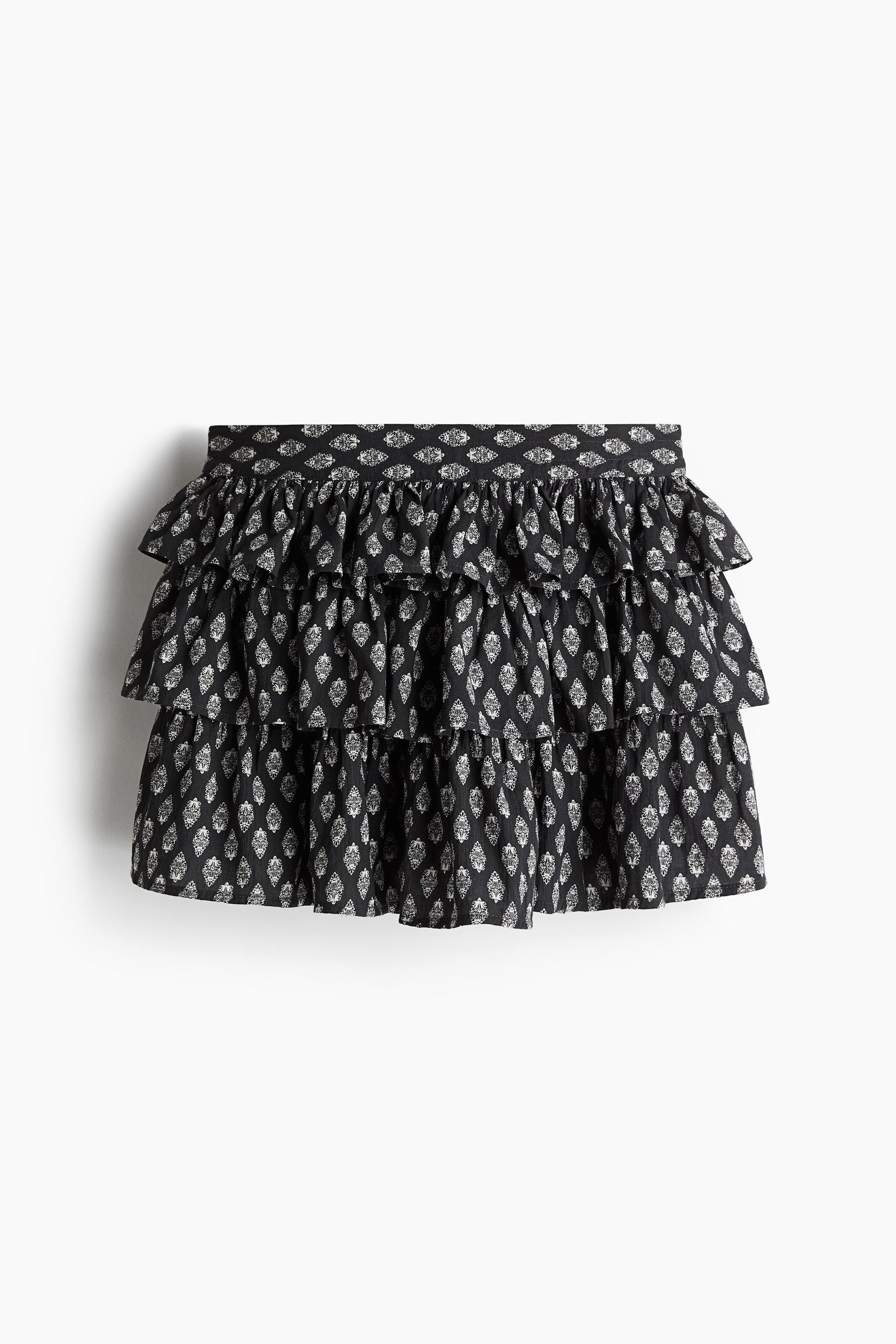 tiered cotton skirt
