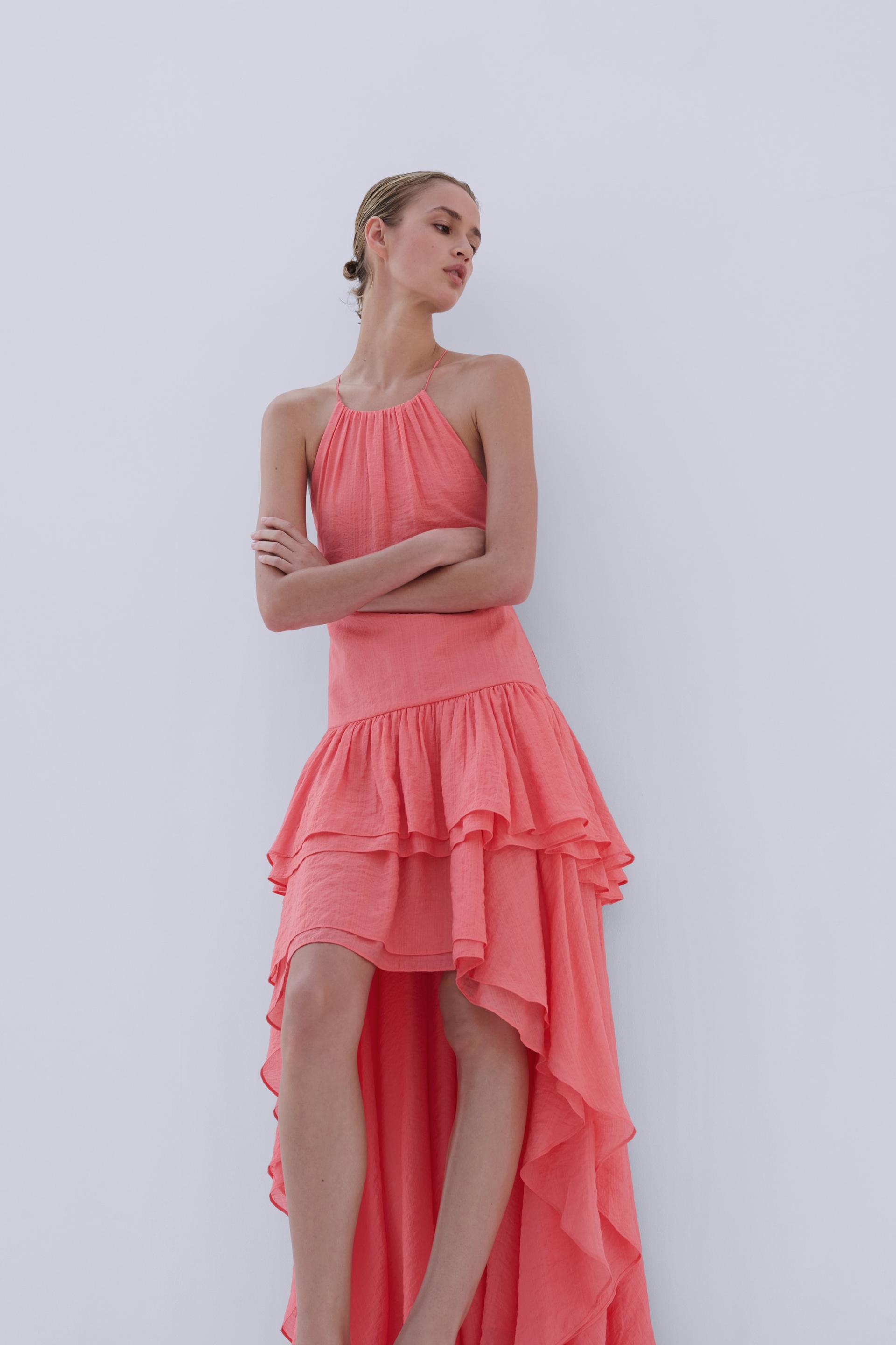 tiered high-low dress