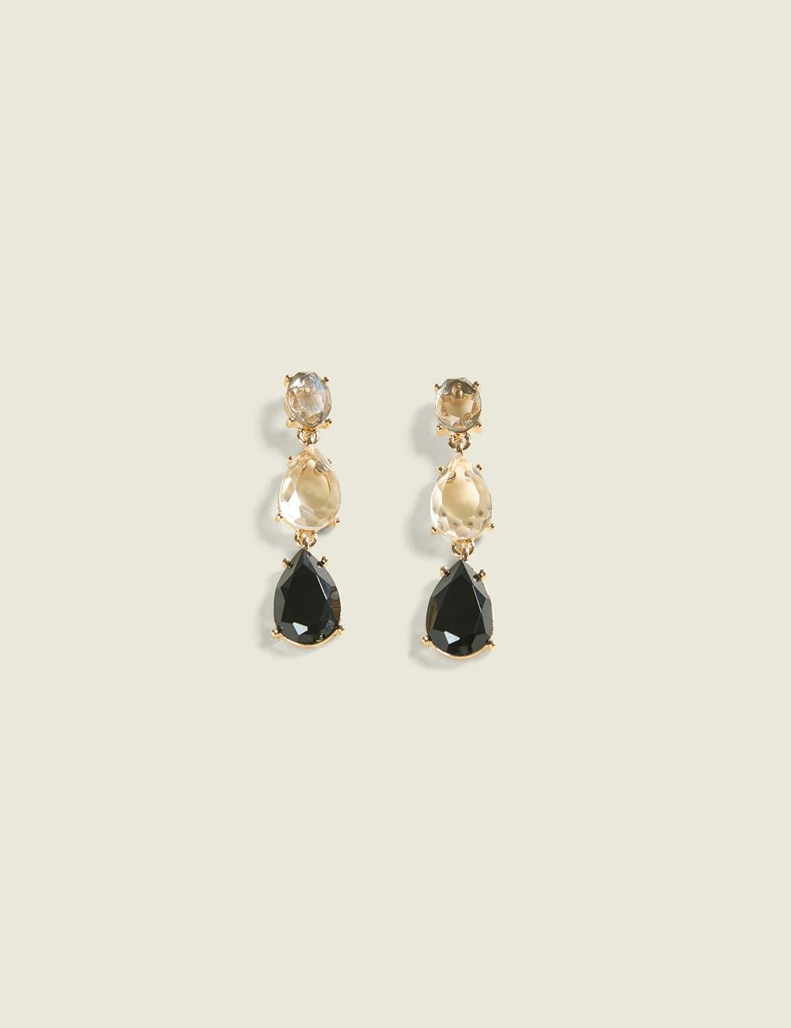 tiered imitation stone drop earrings