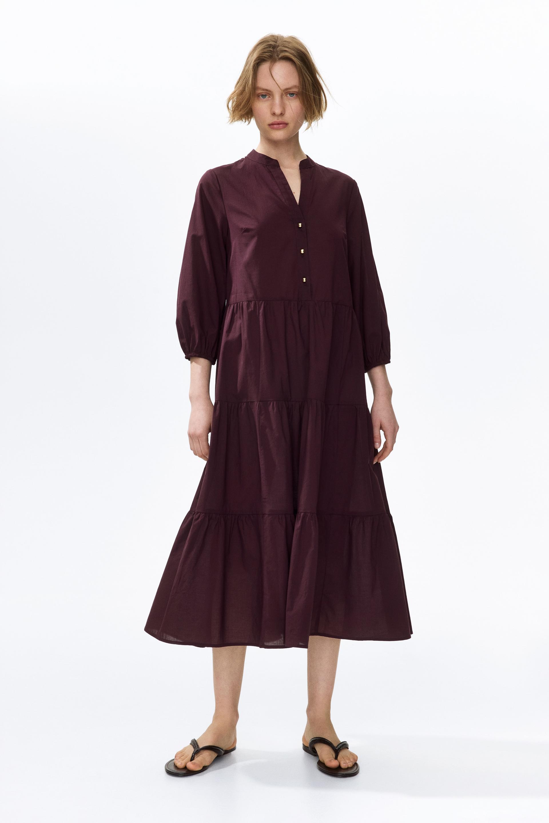 tiered midi dress