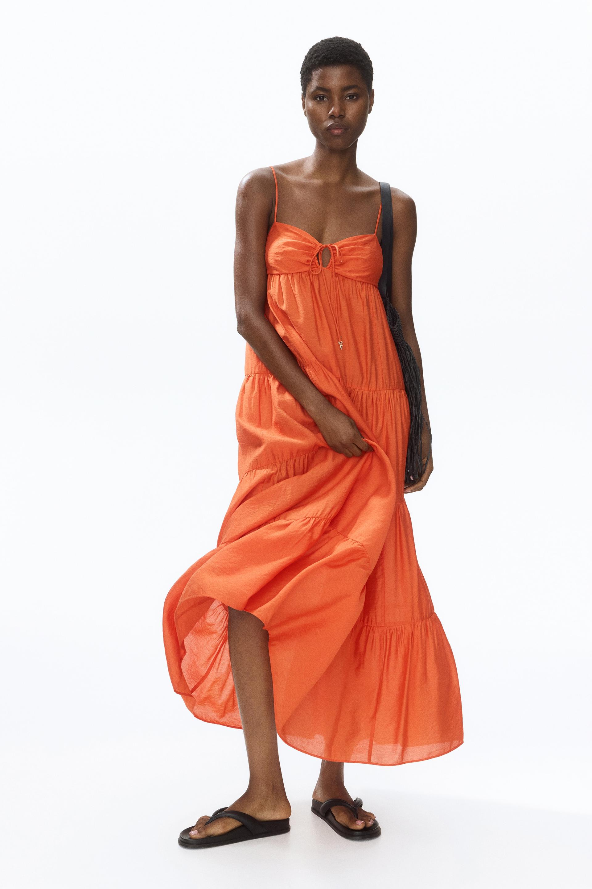tiered strappy dress