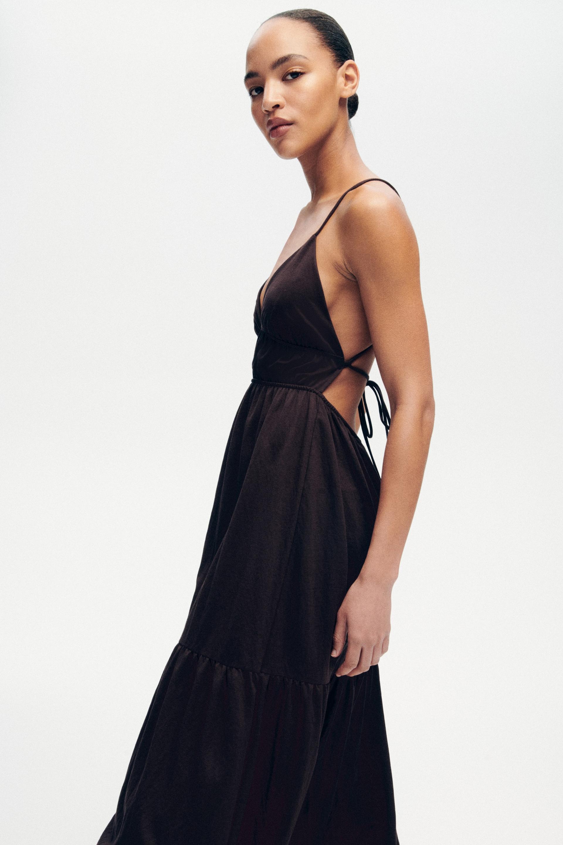 tiered tie-back dress