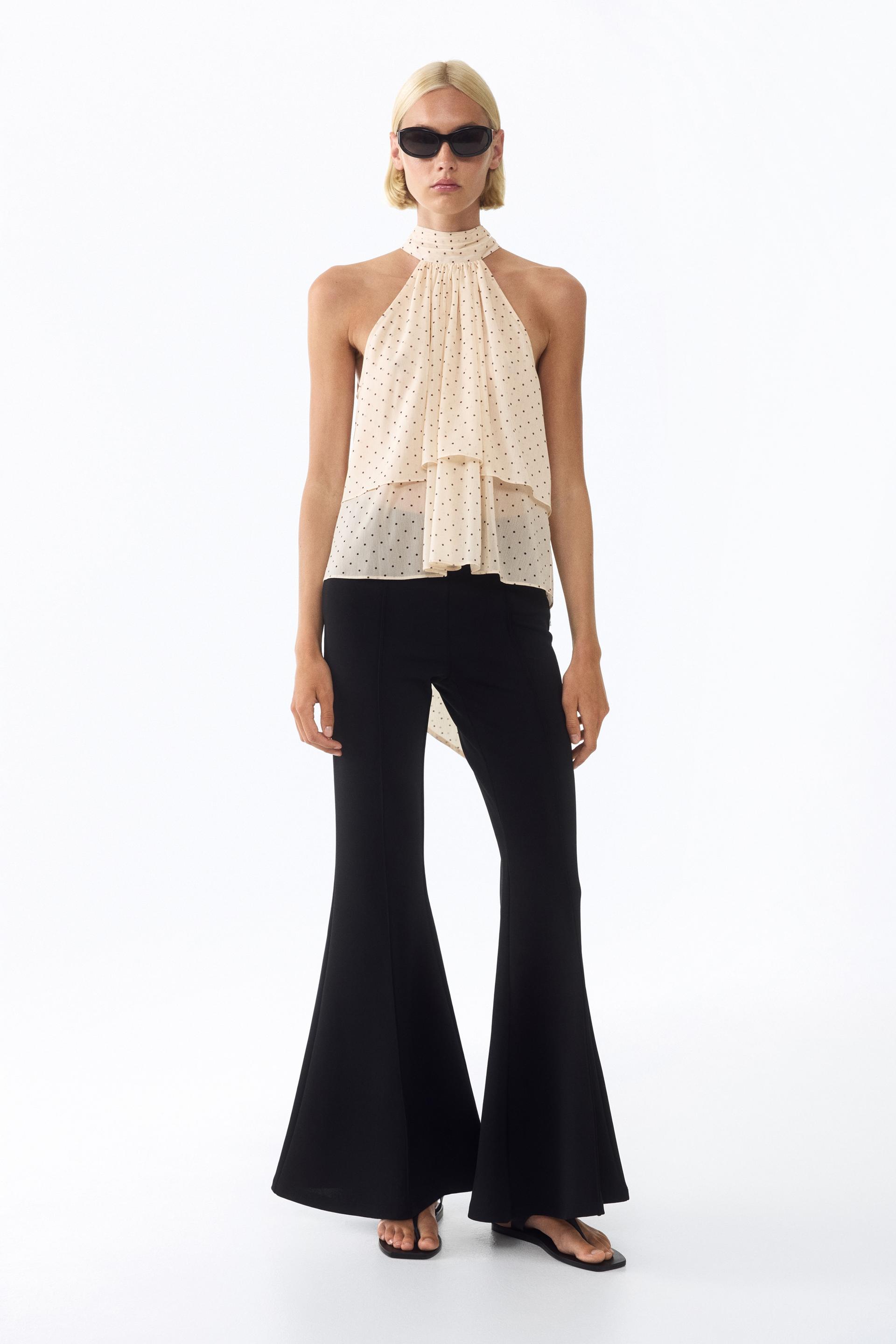 tiered tie-detail top