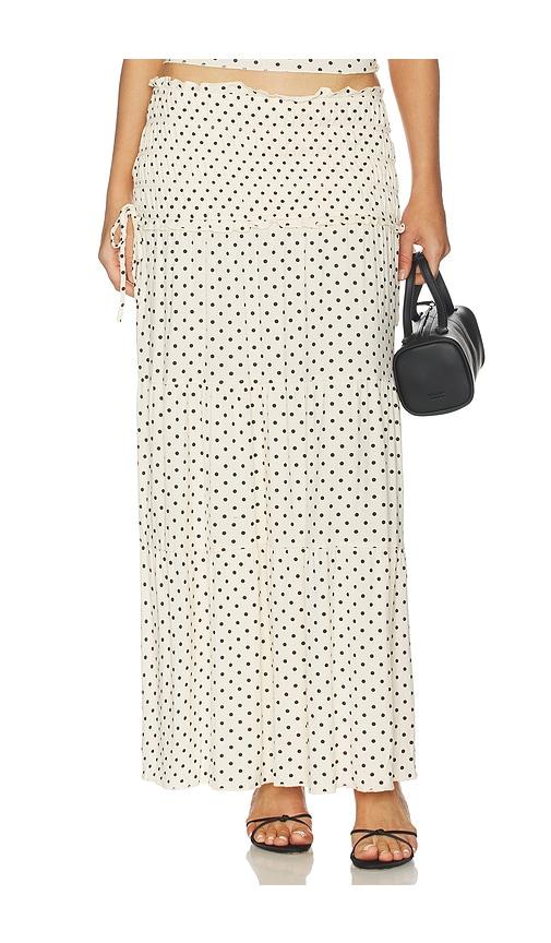 tiger mist denali maxi skirt in white,black. - size m (also in s, xs, xl)