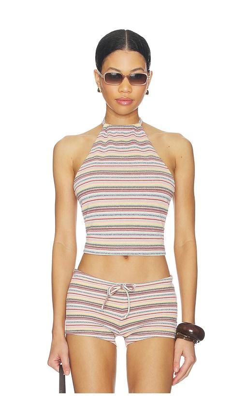 tiger mist dillon top in peach,yellow. - size l (also in m, s, xl, xs)
