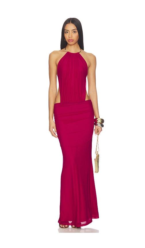 tiger mist evanna maxi dress in fuschia. - size l (also in s)