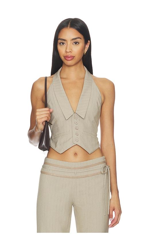 tiger mist fedra top in beige. - size m (also in s, xl)