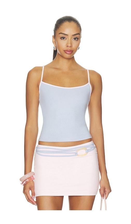 tiger mist greer top in baby blue. - size l (also in m, s, xl, xs)