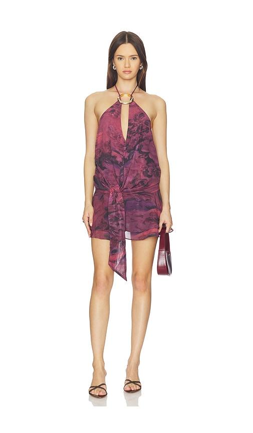 tiger mist indigo mini dress 2.0 in burgundy. - size l (also in xxs, s)
