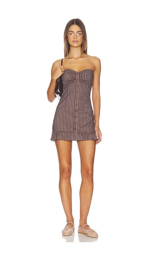 tiger mist kittielace dress in chocolate. - size l (also in s, xl)