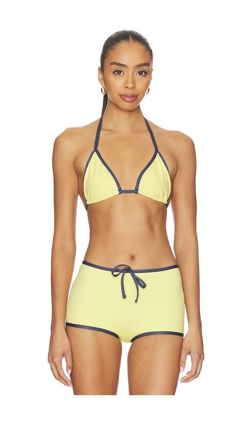 tiger mist kristin bikini top in yellow. - size l (also in xl)