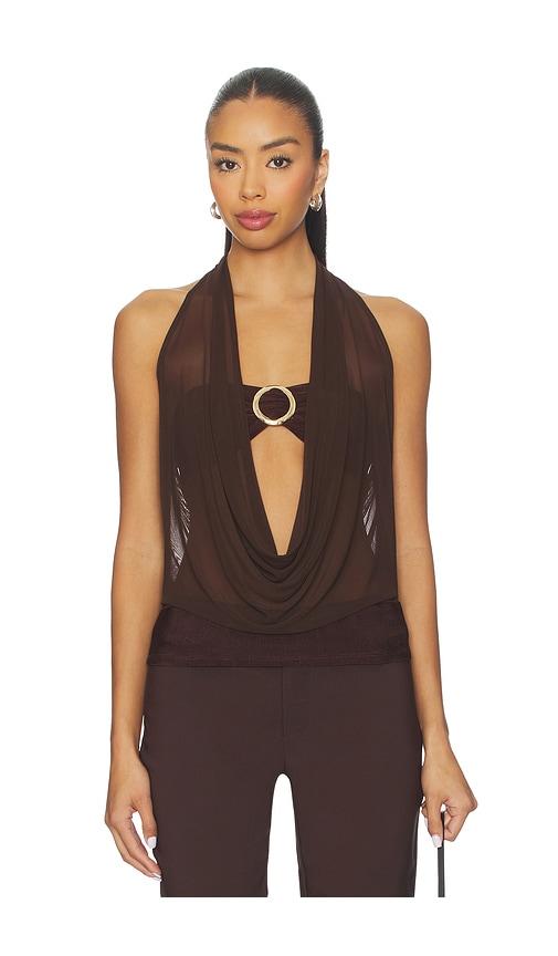 tiger mist makena top in chocolate. - size m (also in xs, xl)