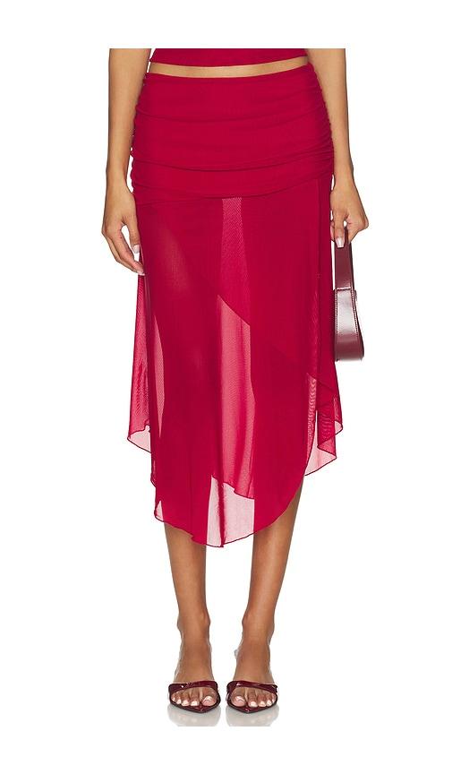 tiger mist mariana skirt in red. - size l (also in xxs, xs, s, m, xl)