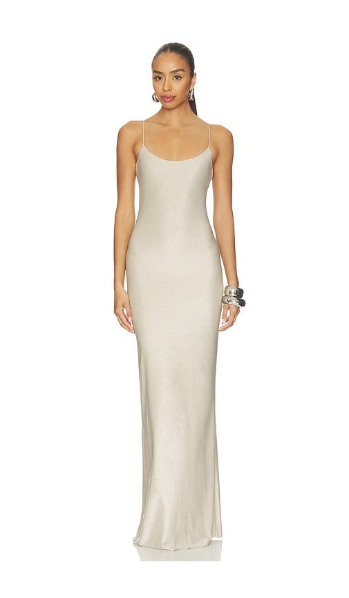 tiger mist riley dress in metallic gold. - size s (also in xs)