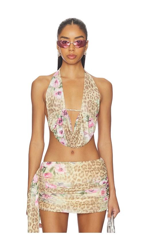 tiger mist risa top in brown. - size l (also in s, xs, m, xl)