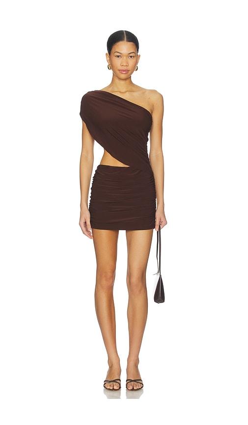 tiger mist ryland mini dress in chocolate. - size l (also in m, s, xl, xs)