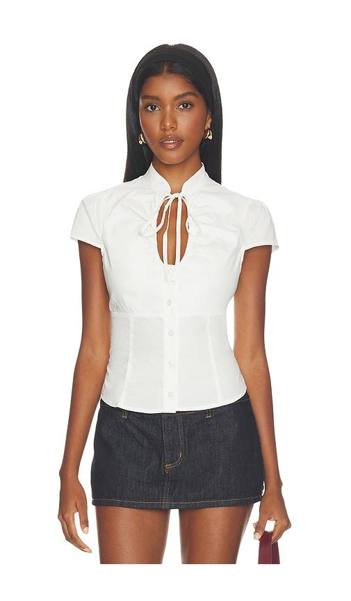 tiger mist viola top in white. - size l (also in m, s, xl, xs)