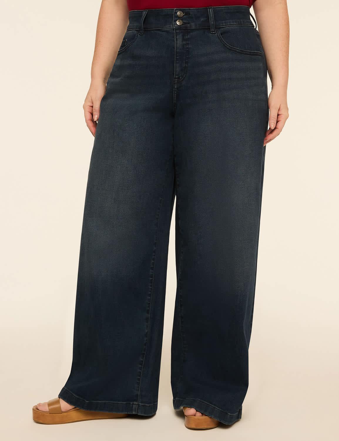 tighter tummy fit high-rise wide leg jean