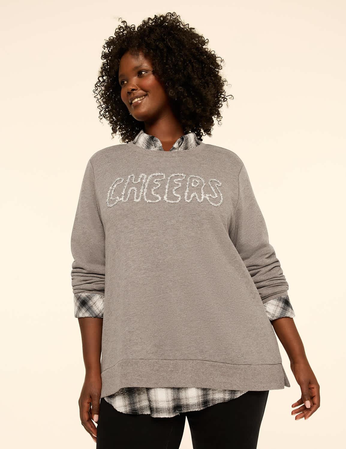 tinsel cheers graphic sweatshirt
