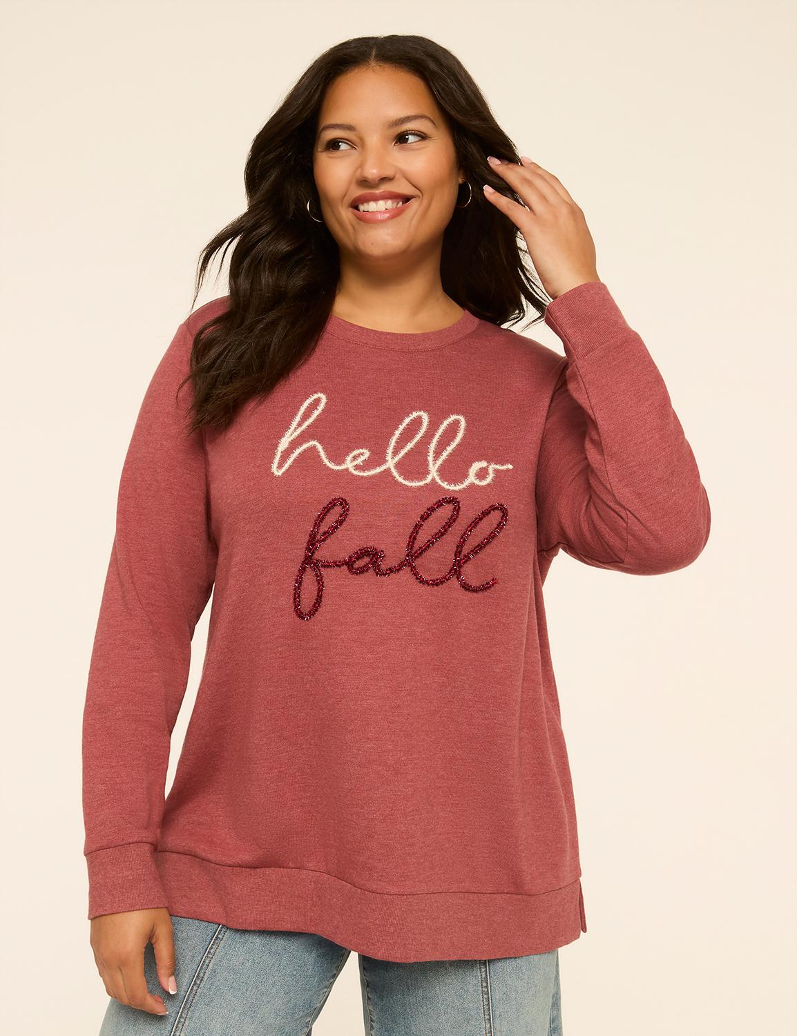 tinsel hello fall graphic sweatshirt
