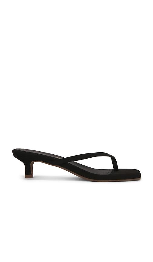 tkees julia square toe suede flip flop in black. - size 10 (also in 6, 7, 8, 9, 11)