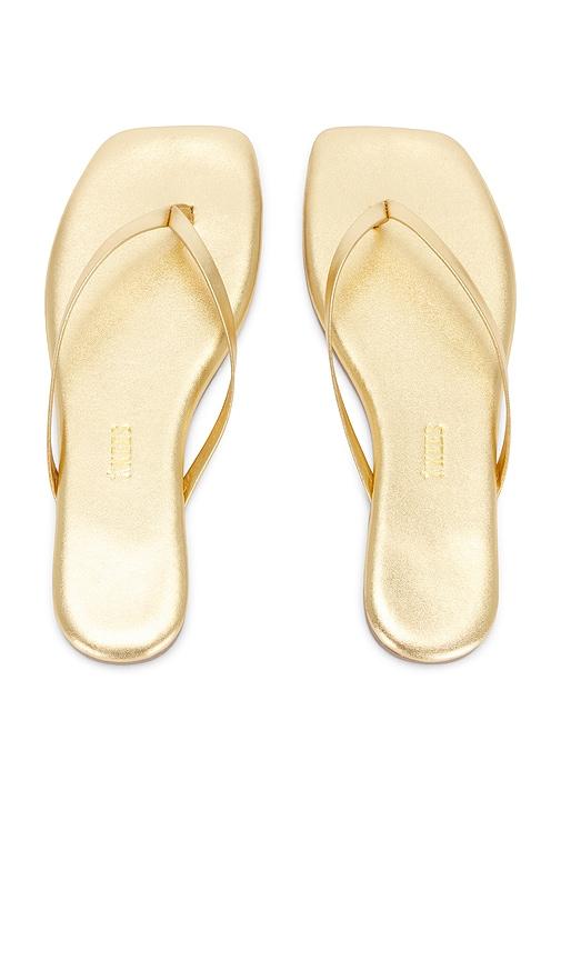 tkees square toe lily sandal in metallic gold. - size 6 (also in 7)
