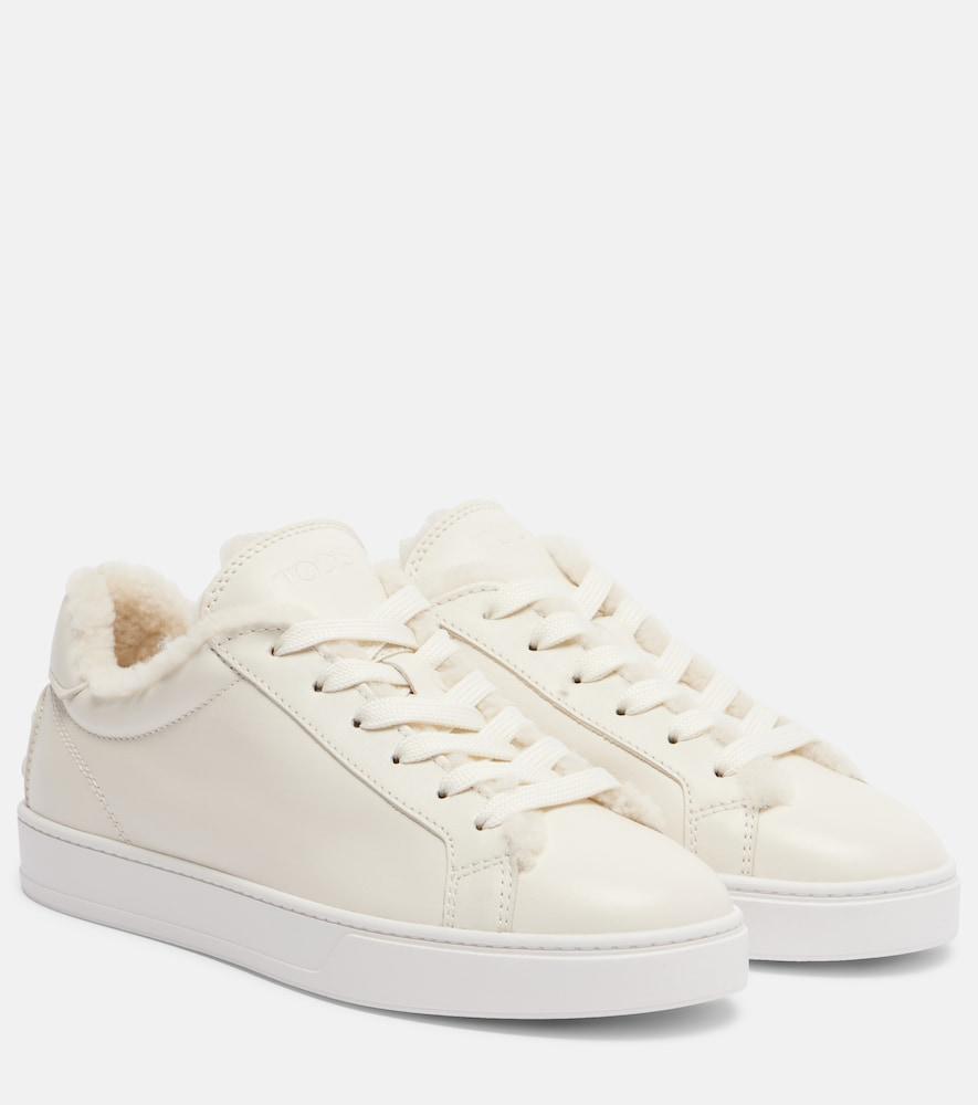 tod's cassetta shearling-lined leather sneakers
