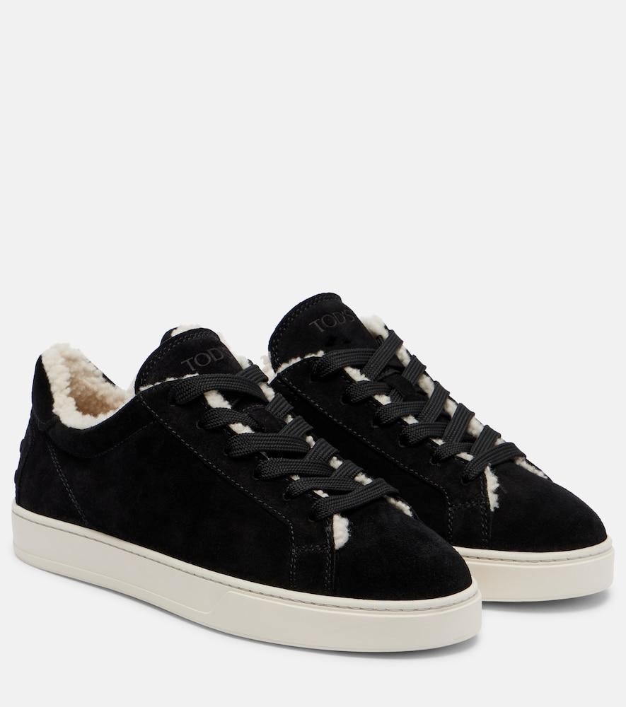 tod's cassetta shearling-lined suede sneakers