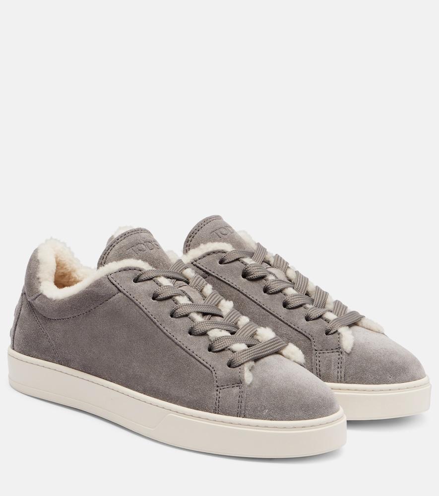 tod's classic shearling-lined suede sneakers
