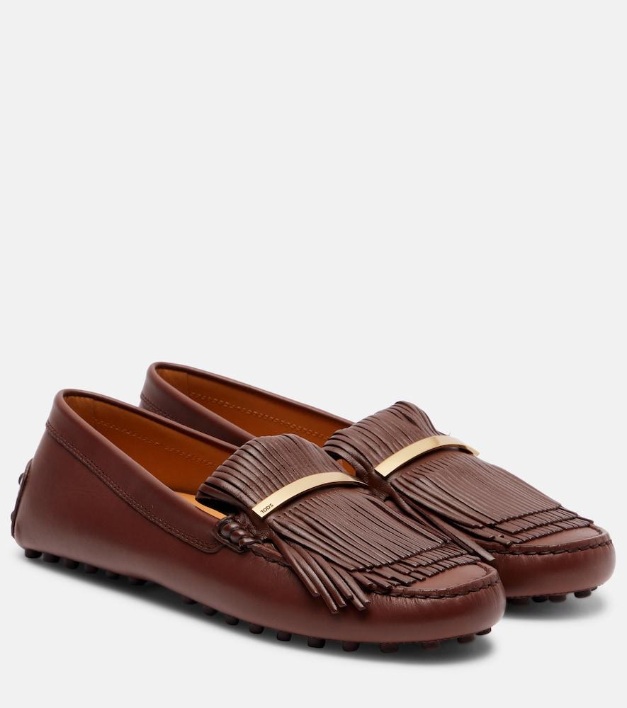 tod's gommino fringed leather driving shoes