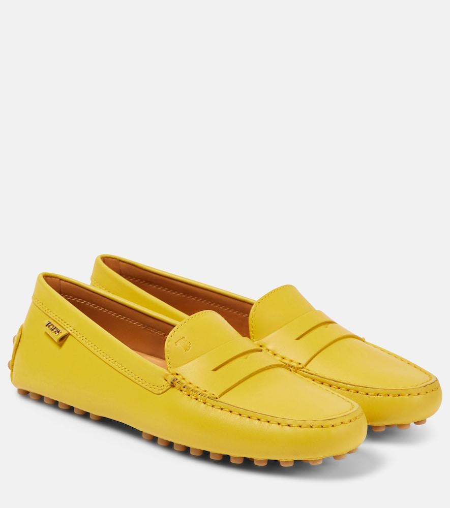 tod's gommino metallic leather driving shoes