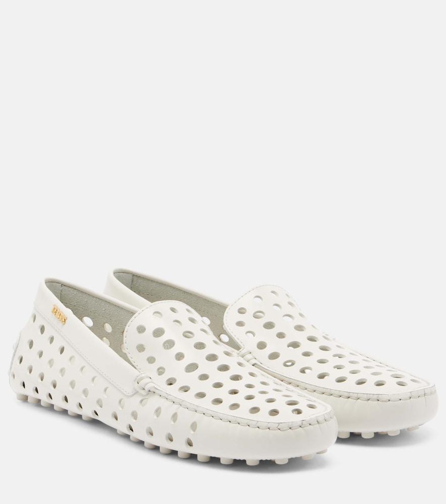 tod's gommino perforated leather loafers