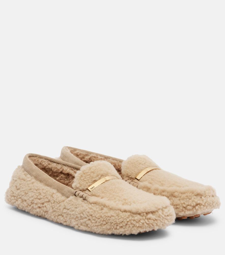 tod's gommino shearling driving shoes