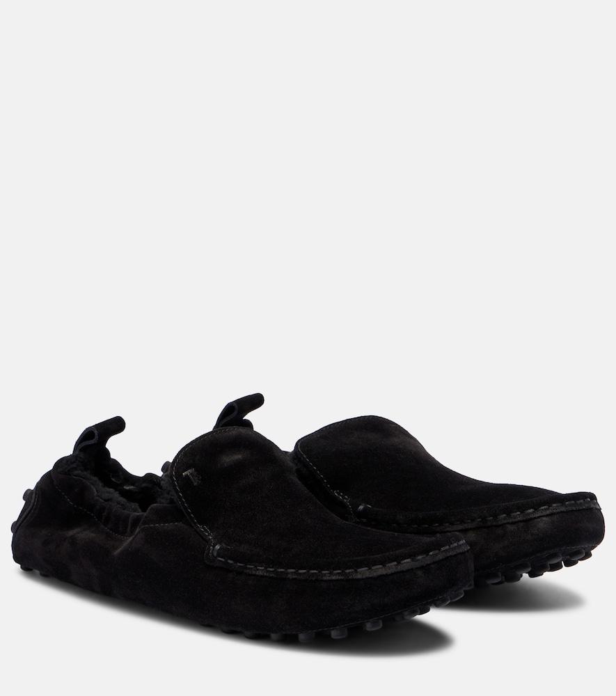 tod's gommino shearling-lined suede driving shoes