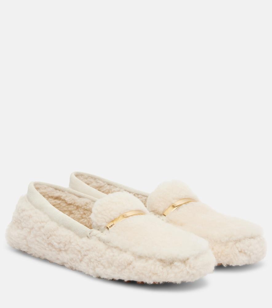 tod's gommino suede-trimmed driving shoes