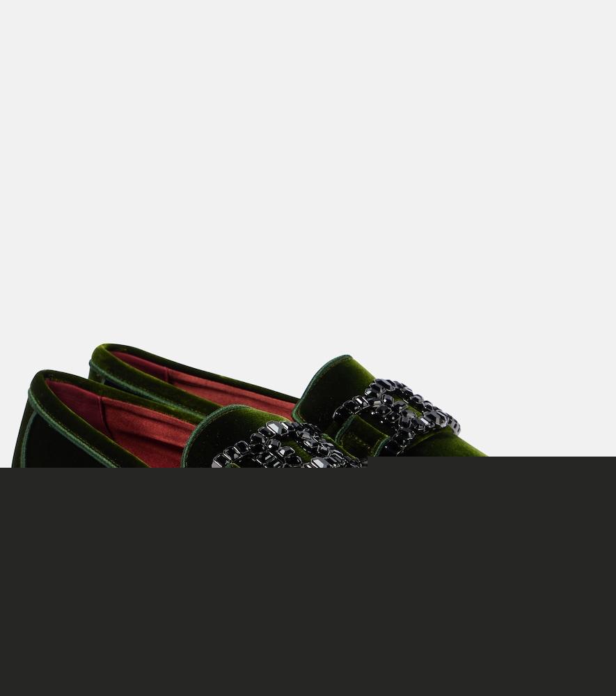 tod's kate embellished velvet loafers