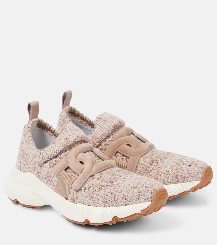 tod's kate knitted slip-on sneakers