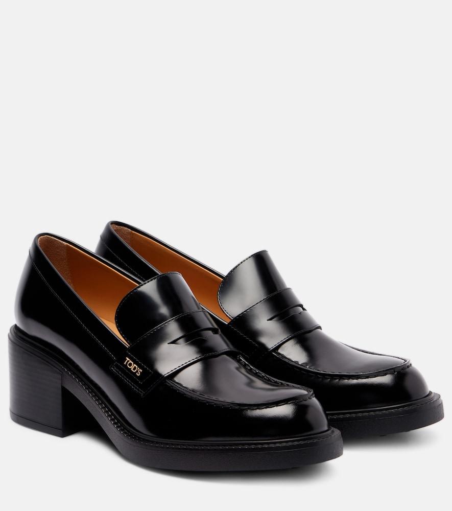 tod's leather loafer pumps