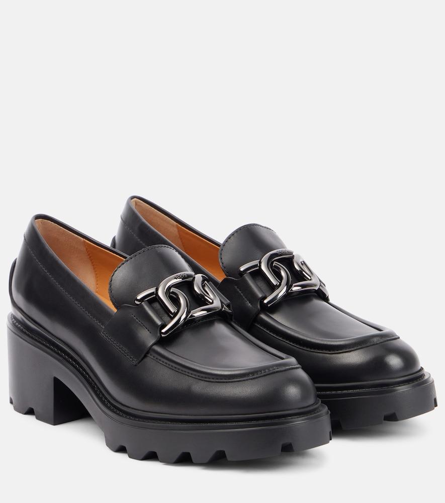 tod's leather loafer pumps