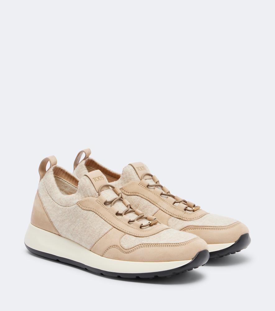 tod's leather-trimmed sneakers